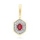 18K Red Beryl Gold Pendant