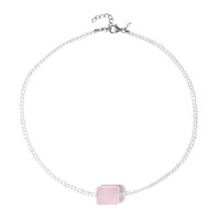 Rose Quartz Silver Necklace