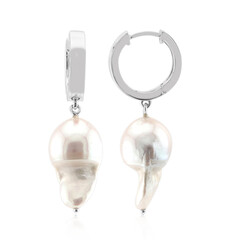 White Freshwater Pearl Silver Earrings (TPC)