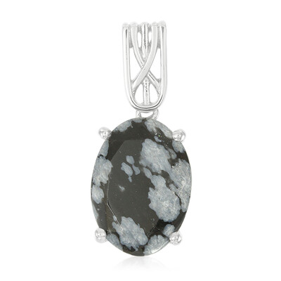 Snowflake Obsidian Silver Pendant