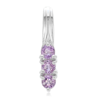Unheated Ceylon Purple Sapphire Silver Pendant