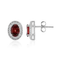 Mozambique Garnet Silver Earrings