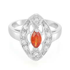 Sunset Ruby Silver Ring