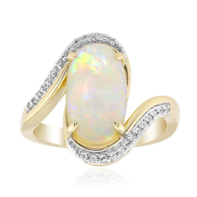 9K Brazilian White Opal Gold Ring