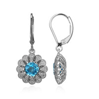 Swiss Blue Topaz Silver Earrings