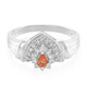 Orange Sapphire Silver Ring