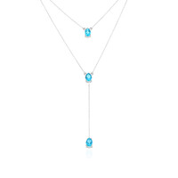 Paraiba Color Topaz Silver Necklace