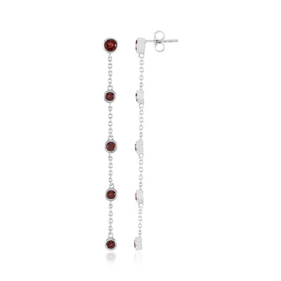 Mozambique Garnet Silver Earrings