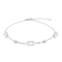 White Topaz Silver Bracelet