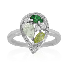 Green Amethyst Silver Ring