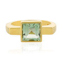 Green Amethyst Silver Ring
