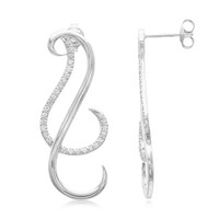 White Sapphire Silver Earrings
