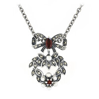 Mozambique Garnet Silver Necklace