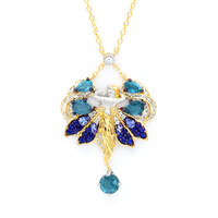 Teal Kyanite Silver Necklace (Gems en Vogue)