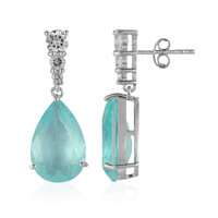 Blue Pastel Quartz Silver Earrings