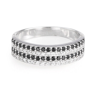 Black Spinel Silver Ring