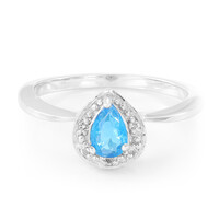 Neon Blue Apatite Silver Ring