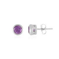 Rose de France Amethyst Silver Earrings