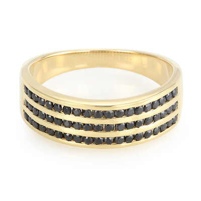 Black Spinel Silver Ring