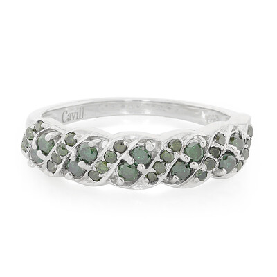 Fancy Diamond Silver Ring
