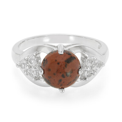 Mahogany Obsidian Silver Ring