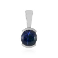 Blue Star Sapphire Silver Pendant