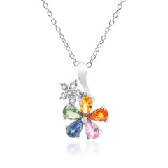Green Sapphire Silver Necklace