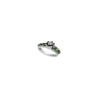 14K Green Diamond Gold Ring
