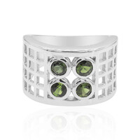 Green Tourmaline Silver Ring (VIENNA 1903)