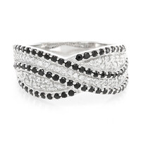 Black Spinel Silver Ring