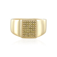 I3 Yellow Diamond Silver Ring