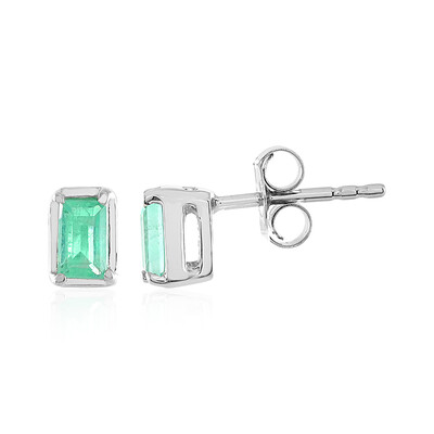 Russian Emerald Silver Earrings