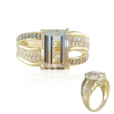 14K Ukrainian Bi-Colour Topaz Gold Ring (de Melo)