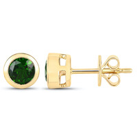 14K Russian Diopside Gold Earrings
