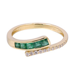 14K AAA Zambian Emerald Gold Ring (CIRARI)