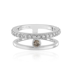 I3 Champagne Diamond Silver Ring (de Melo)
