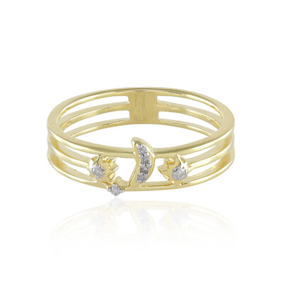I2 (I) Diamond Silver Ring