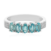 Caribbean Blue Apatite Silver Ring