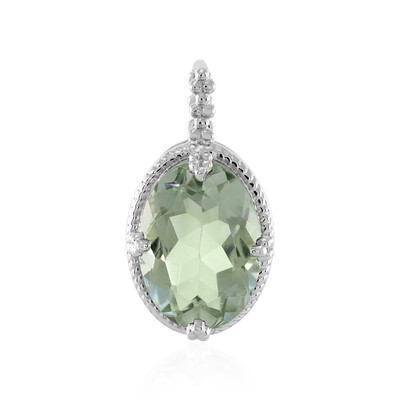 Green Amethyst Silver Pendant