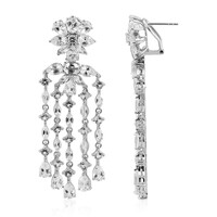 White Topaz Silver Earrings