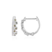 SI2 Champagne Diamond Silver Earrings