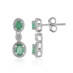 Zambian Emerald Silver Earrings