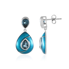 London Blue Topaz Silver Earrings (Adela Silber)