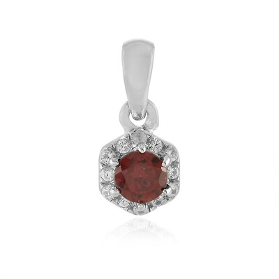 Raspberry Zircon Silver Pendant