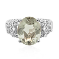 Green Amethyst Silver Ring