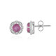 Madagascar Pink Sapphire Silver Earrings