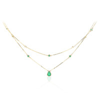 14K AAA Zambian Emerald Gold Necklace (CIRARI)