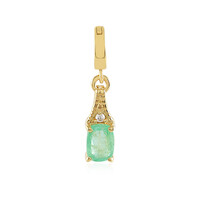 Russian Emerald Silver Pendant
