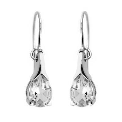 White Quartz Silver Earrings