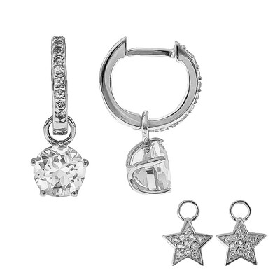 White Topaz Silver Earrings